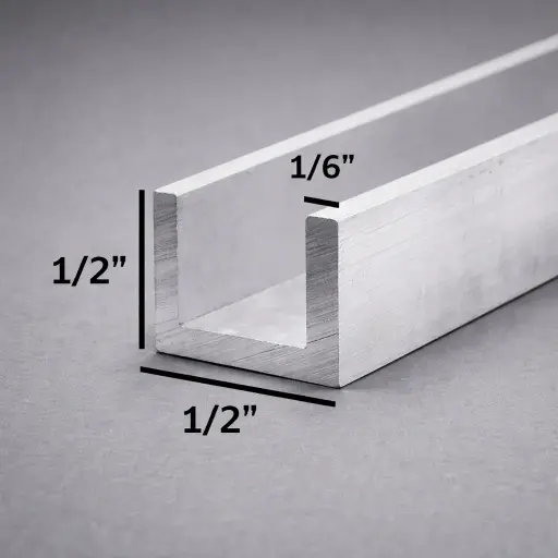 [2U06350050020] Aluminum U Channel 1/6" x 1/2" x 1/2" x 20'