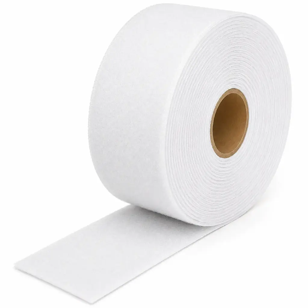 2in White Velcro Loop 25yd with Adhesive Tape